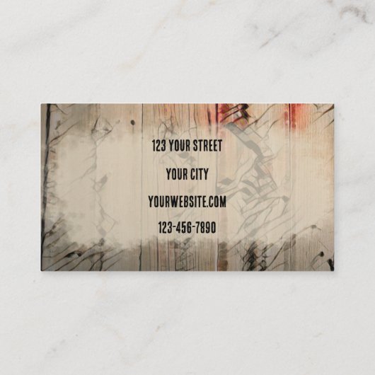 Westerne Bull Skull Rustic Barn Blauwgroen bruine Visitekaartje (Achterkant)