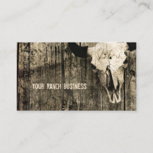 Westerne Bull Skull  Sepia Brown Rustic  Visitekaartje
