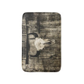 Westerne Bull Skull Wood Barn Sepia  Rustisch Badmat (Voorkant Verticaal)