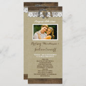 Westerne Burlap and Lace Hoefijzer Wedding Program Programma (Voorkant / Achterkant)
