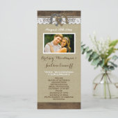 Westerne Burlap and Lace Hoefijzer Wedding Program Programma (Staand voorkant)