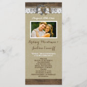 Westerne Burlap and Lace Hoefijzer Wedding Program Programma (Voorkant)