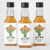 Westerne Cactus Cowboy Funny Custom Theme Party Likeurfles Etiket (Flessen)