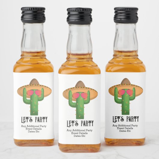 Westerne Cactus Cowboy Funny Custom Theme Party Likeurfles Etiket (Flessen)