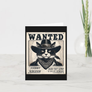 Westerne Cat Cowboy Mugshot gezocht Kaart