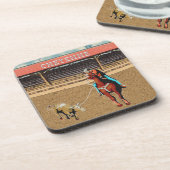 Westerne Cheyenne Rodeo Cowboy Team/Steer Roping Bier Onderzetter (Linkerzijde)