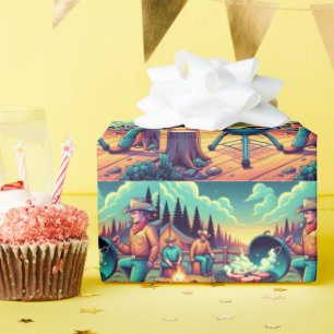 Westerne Cookout Cowboys Grilling Party Cadeaupapier