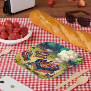Westerne Cookout Grilling Party Papieren Bordje