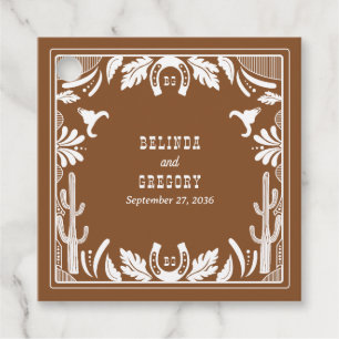 Westerne Country Cowboy Rustic Wedding Bedankjes Labels