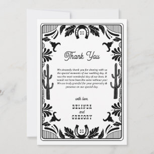Westerne Country Cowboy Rustic Wedding Bedankkaart