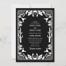 Westerne Country Cowboy Rustic Wedding Kaart