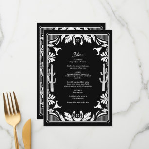 Westerne Country Cowboy Rustic Wedding Menu