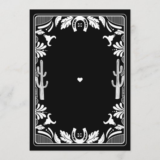 Westerne Country Cowboy Rustic Wedding Menu (Achterkant)