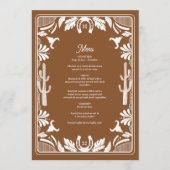 Westerne Country Cowboy Rustic Wedding Menu (Voorkant)