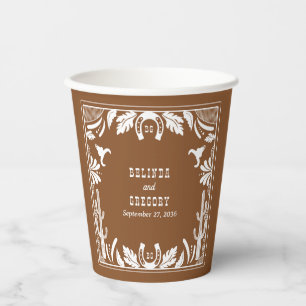 Westerne Country Cowboy Rustic Wedding Papieren Bekers