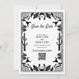 Westerne Country Cowboy Rustic Wedding Save The Date