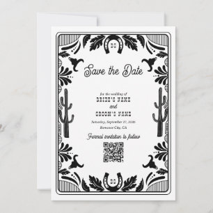 Westerne Country Cowboy Rustic Wedding Save The Date