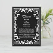 Westerne Country Cowboy Rustieke Trouwroute Programma (Staand voorkant)