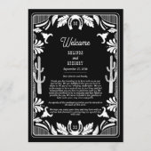 Westerne Country Cowboy Rustieke Trouwroute Programma (Voorkant)