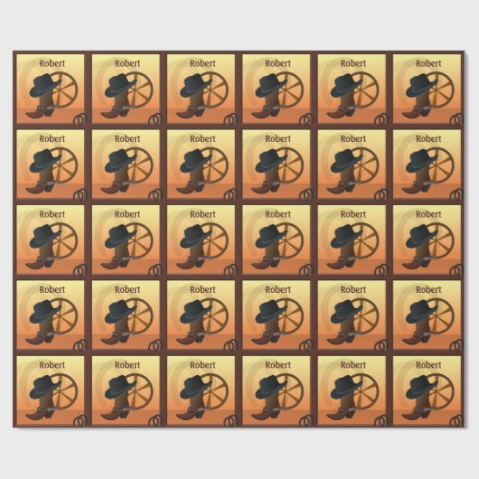 Westerne cowboy aangepaste cadeaubonnen cadeaupapier (Vlak)