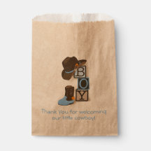 Westerne Cowboy Baby shower Favor Bag