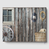 Westerne Cowboy Barn Tapestry Gastenboek (Achterkant)