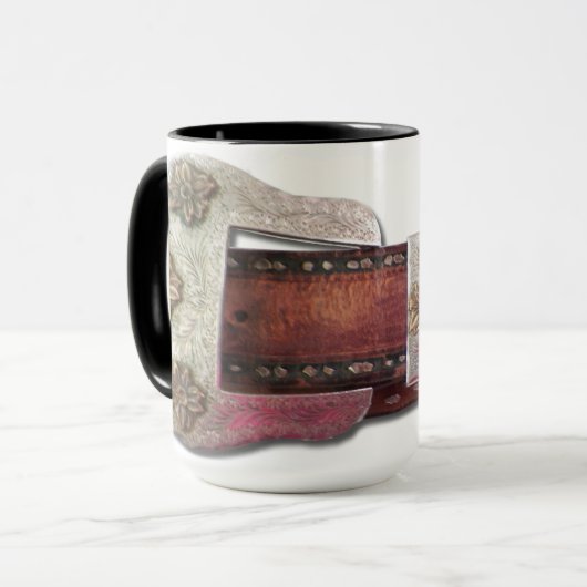 Westerne Cowboy Belt Buckle Mok (Voorkant links)