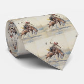  Westerne cowboy bij Bucking Horse Stropdas (Opgerold)