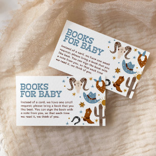 Westerne Cowboy boeken voor Baby Rodeo Shower Informatiekaartje
