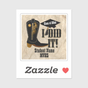 Westerne Cowboy Boot - Afstuderen Sticker