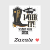 Westerne Cowboy Boot - Afstuderen Sticker (Vel)