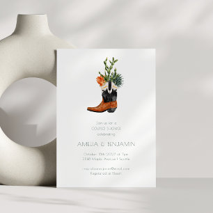 Westerne Cowboy Boot Desert Cactus Couples Shower Kaart