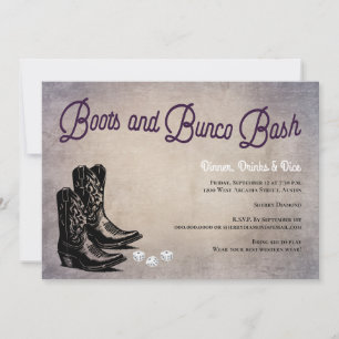 Westerne Cowboy Boots Bunco uitnodiging