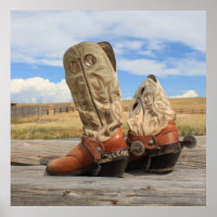 Westerne Cowboy Boots en Spurs Print