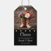 Westerne Cowboy Boots Floral Elegant Wedding Cadeaulabel (Achterkant)