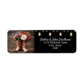 Westerne Cowboy Boots Floral Elegant Wedding Etiket (Voorkant)