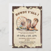 Westerne Cowboy Boots Hoedown Howdy Y'all Kaart (Voorkant)