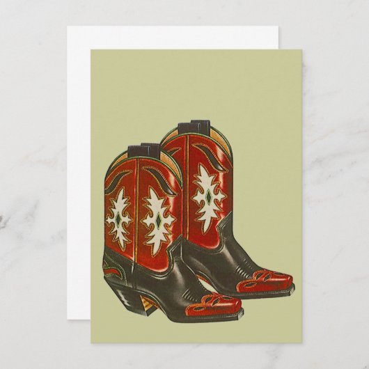 Westerne Cowboy Boots Hoedown uitnodigingen (Voorkant / Achterkant)