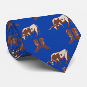Westerne Cowboy Boots Longhorn Steer Necktie Stropdas