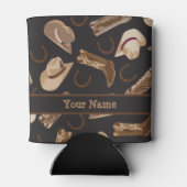 Westerne Cowboy Boots Petten Black Name Persoonlij Blikjeskoeler (Achterkant)