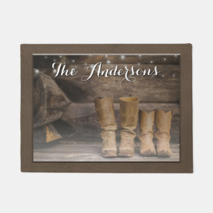 Westerne Cowboy Boots Rustic Barn Deurmat