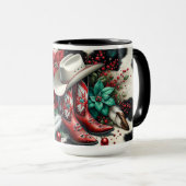 Westerne Cowboy Boots Vakantie Bloemen Koeienhuid Mok (Voorkant rechts)