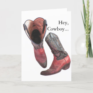 Westerne Cowboy Boots Valentijn Feestdagen Kaart