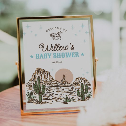 Westerne Cowboy Boy Baby shower Welkomstbord