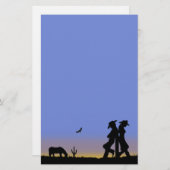 Westerne Cowboy Briefpapier (Voorkant / Achterkant)