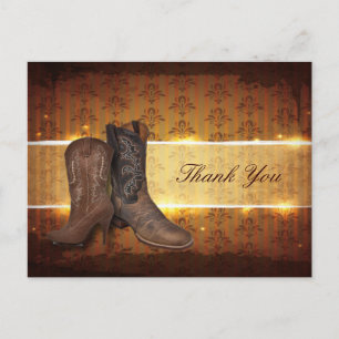 westerne cowboy bruiloft bedankt briefkaart