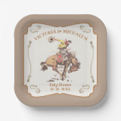 Westerne Cowboy Bucking Bronco Papieren Bordje (Voorkant)