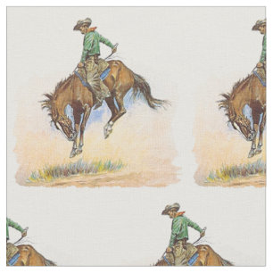Westerne cowboy Bucking Horse Fabric Stof