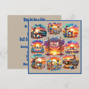 Westerne Cowboy Chili Cookoff Scenes 1 Aangepast Kaart