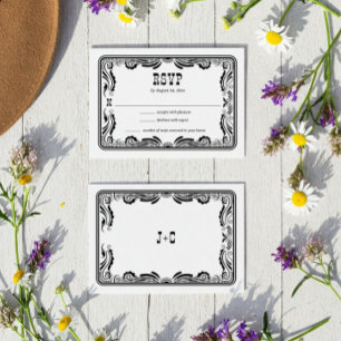  Westerne Cowboy Country Wedding RSVP-kaart RSVP Kaartje